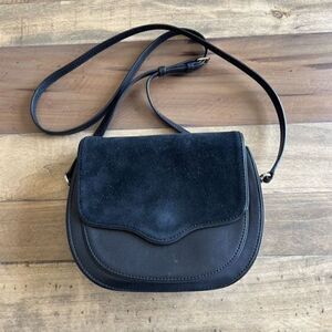 Rebecca Minkoff Large Black Suede Suki Crossbody Saddle Bag Purse